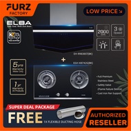 [FREE Shipping] Elba 2 Burners 5Kw Safety Valve Built-in Tempered Glass Hob EGH-K8742G(BK) / Combo S