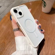 White Magnetic Silicone Phone Case For iPhone 15/14/13/12/11/Pro Max  Plus mini XS Max XR  7+ 8+ Plu