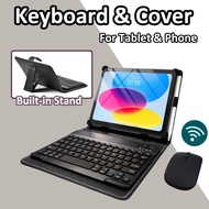 Universal Bluetooth Keyboard and Mouse Kit with Magnetic Detachable Case for All 8-11inch Tablets An