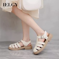 IELGY Nữ Giày La Mã baotou gót thấp (3cm) Xăng đan có khóa có đế mềm