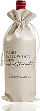 Housewarming Gift Wine Bags, Housewarming Party Decorations, Housewarming Return Burlap Drawstring W