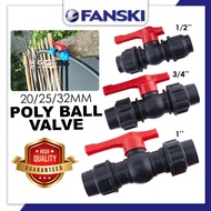 HDPE Poly Ball Valve Stopcock 20mm 25mm 32mm PE Connector Tube Pipe Irrigation System Stop Tap Ball Valve Compression