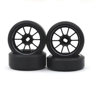1.5 Degrees Hard Plastic Drift Tires Metal Wheel Rim for 284131 K969 K989 Kyosho Mini-Z 1/28 RC Car 