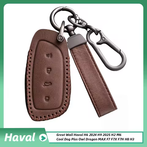 Leather Car Key Cover Shell for HAVAL Hover XY H6 Dargo M6 H9 H6S F7 F7X Jolion X DOG H2 H3 H5 H7 H8
