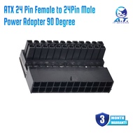ข้องอ ATX 24Pin Female to 24pin Male Right Angle Adapter For Desktop PC Power Supply