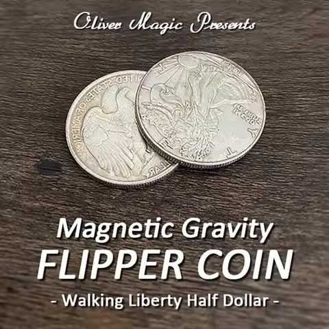 Magnetic Gravity Flipper Coin Magic Tricks Walking Liberty Half Dollar Magia Magician Close Up Illus