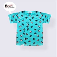 Rugers By Kaymani - Boys' T-Shirt - Funky Cat Blue Kids' T-Shirt