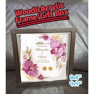 Wood Acrylic Frame Box/ Mahar Frame / Acrylic Frame Mas Hantaran/Acrylic Box/8x8in/9x9in