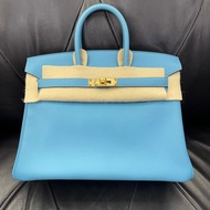 Hermes birkin 25 7N 糖果藍金扣