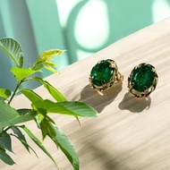 晨光綠語18K哥倫比亞祖母綠耳環