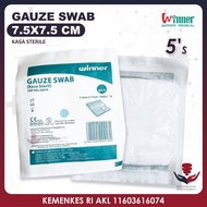 Winner Equipment P3K Gauze Swab 7.5 X 7.5 5S Sterile Wound Gauze contents 5