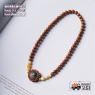 Shipment 100% India Imported Laoshan Sandalwood Round Beads DIY Six-Character Proverbs Bracelet Time