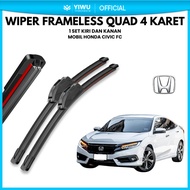 Honda Civic Fc Quad Wiper 4 Layers Rubber Blade 1 Set Kiri and Right Pair of Car Windshield Cleaners