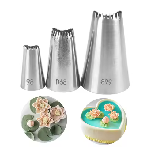 3pcs #888 #D68 #98 Icing Tips Piping Nozzle Cake Cream Decoration Tip Staniless Steel Tools Bakeware