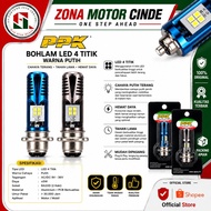PPK 4-Point White Motorcycle LED Bulb BA20D 5W AC/DC 9V–36V Bright, Energy-Saving Motorcycle LED Lig