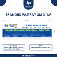 MODERN FASTPAY SHOP BANNER / 3m X 1M LESTARI PRINT/