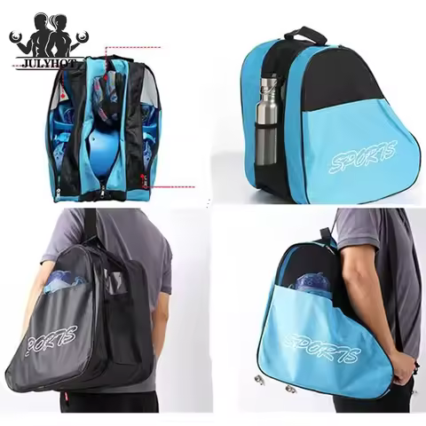 Portable Roller Skates Bag Ice Skating Bag Large Capacity Breathable Kids Inline Skates Bag Skates S