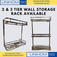 UnihomSG [ReadyStock] Bathroom 2/3 Tier Stainless Steel Storage Rack (Toilet) | Toilet Rack