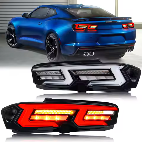 LED Tail Lights for Chevrolet Chevy Camaro 2019-2026 ZL1 SS LT Sequential Turn Signal Clear Rear Lam