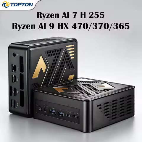 AMD Ryzen 7 H255 AI 9 HX 370 470 365 Gaming Mini PC MCIO USB4 LPDDR5 Dual 2.5G LAN Windows 11 WiFi6E