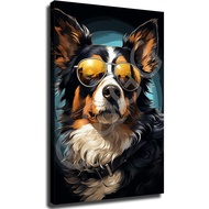 Corgi in Sunglasses Original Design Canvas Wall Art Poster Unique Modern Home Decorations Living Roo