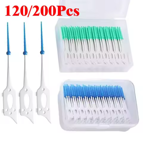 40/120pcs Interdental brush Food grade silicone clean tooth crevices Dental care box toothpicks dent