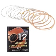 youn 12Pcs Folk Guitar String Acoustics Guitar Strings for 12 String Classical Guitar Accessories Powerful and Enduring