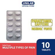Unilab Rexidol Forte 10 Tablets  Paracetamol + Caffeine - Mas Bilis Banat sa Sakit Ng Ulo, Sakit ng 