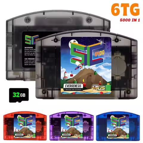 EVERGENESIS 64 Open Source N64 5000 in 1 Game Cartridge For Nintendo 64 Game Card free 32G Card Comp