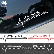 2Pcs/Lot Car Window KK Sticker Decals Accessories For Fiat 500 500C 500L 500X 500S