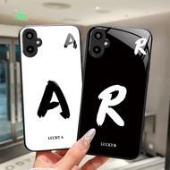 For Samsung Galaxy M06 F06 5G Tempered Glass Phone Case For Samsung M06 F06 5G M 06 Simple Lucky Ini