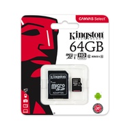 minisun. shop#Kingston เม็มโมรีการ์ด Sdการ์ด Micro SD Class 10 80เมกะไบต์/วินาที .32GB/64GB/128100% 