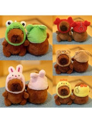 1PC Capybara Plush Doll Phim hoạt hình Móc khóa Mặt dây chuyền Búp bê nhồi bông mềm Ba lô Mặt dây ch