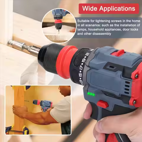 A75K 16.8V 2-In-1 Lithium Drill Electric Screwdriver Multi-Function Power Tool 45Nm Torque Brushless