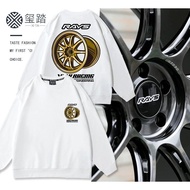 Japan Japan JDM Modified Car RAYS Hub CE28N TE37 Round Neck Sweatshirt Clothes Men's Long-Sleeved T-