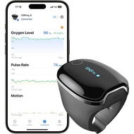 Wellue O2Ring-S Oxygen Monitor with Vibration Reminder, Bluetooth Pulse Oximeter Tracks SPO2 and Pul