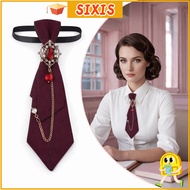 SIXIS Bow Tie, Adjustable Rhinestone Chain Necktie,  Metal Chain Vintage Womens Tie Casual