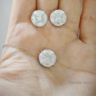 2.8ct Illusion Full Real Moissanite Diamond Necklace 13.2mm 100% All Stone Pass Diamont Test Fancy C