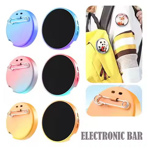 1.7 Inch Anime Cyber E Badge LED Touch Screen Display Pin Bluetooth 6.0 Dynamic Images GIFs Collecti