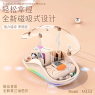 M333 Transparent Three-Mode Mouse Mute Rechargeable Desktop Laptop Universal Mouse M12.8