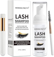 Eyelash Extension Shampoo 60 ml + Brush - Eyelid Foaming Cleanser - Sensitive Paraben & Sulfate Free