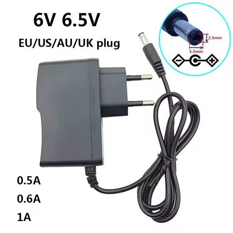 6V 6.5V AC DC Power Supply Adapter 6 6.5 Volt Wall Conveter Adaptor Adaptador Transformer 0.5A 500MA