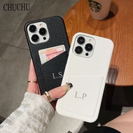 [Woo Fashion Case] เคสแข็งสำหรับ iPhone 14 Plus Pro Max 11 12 13 X S XR 7 8 SE3พร้อมชื่อสีเงินตามสั่ง