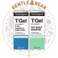 Neutrogena T/Gel 2 in 1 Anti Dandruff Shampoo Conditioner | Oily Scalp 250ml