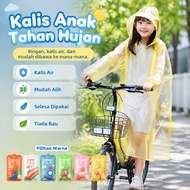 Jas Hujan Kanak-Kanak Kain PVC Lapisan PU Tahan Hujan Lebat Tutup Penuh Badan Reka Bentuk Tebal Bung
