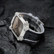 Sports Rubber Band+Metal Protect Case for IWatch Series 11 10 46mm Men Business Titanium Strap for I