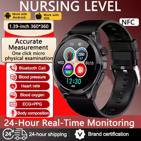 GEJIAN ECG+PPG Health Smart Watch AMOLED Screen with Health Monitoring Bluetooth Call IP67 GPS Movem
