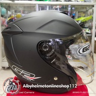 Helm half face G2 OPTIMAK solid black doft dua kaca FATHAN HELMET