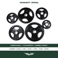 WANNAFIT Dumbbell Plate 7.5kg Rubber Barbell/ | 5cm Dumbbell Plate Barbell 7.5 kg | Weight Training 