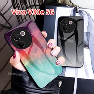 Vivo V30e 5G 2024 Tempered Glass Phone Case For Vivo V30e V30 E VivoV30e V 30E Pro 5G 2024 Slim Back